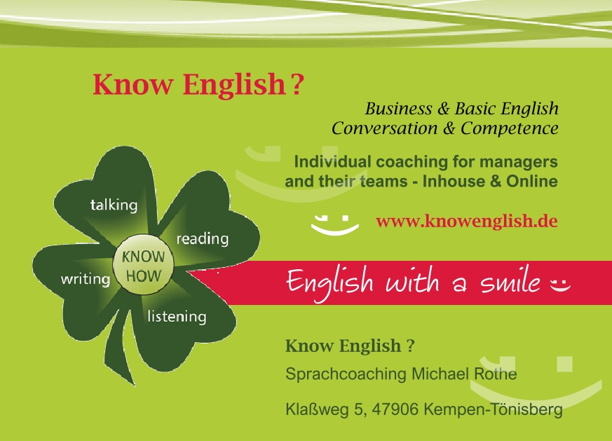Know English – Business & Basic English – Inhouse & Online