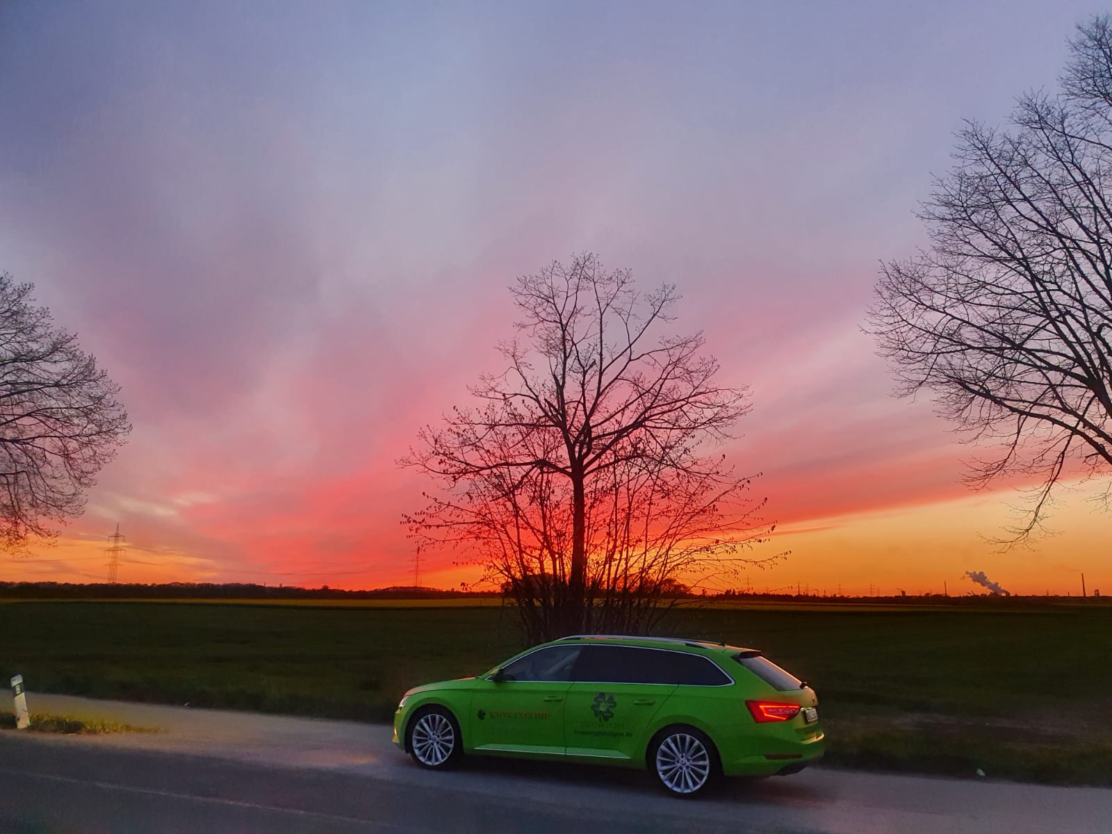 Know English Fahrzeug Sonnenuntergang